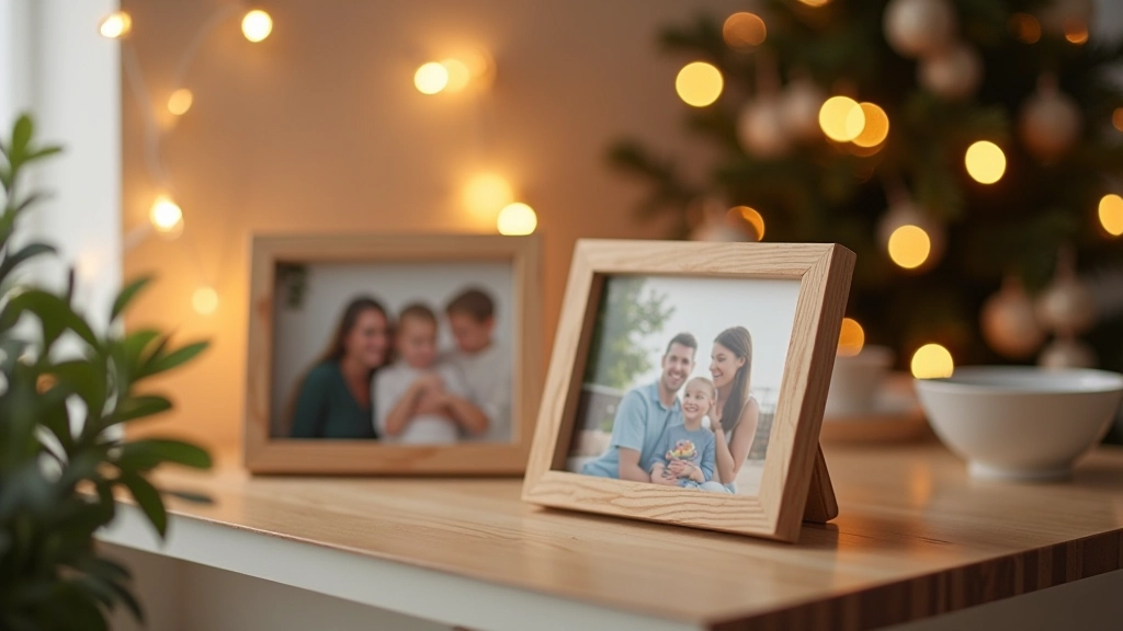 Různé handmade fotografie v DIY dřevěných rámečcích s osobními fotkami a vzpomínkami