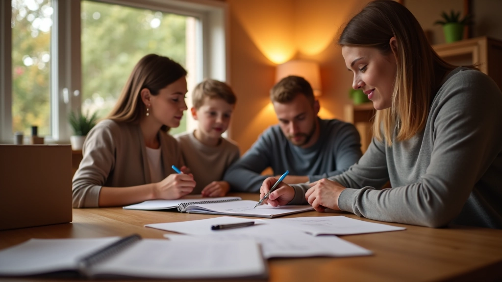 Rodina plánuje rozpočet na oslavu kolem stolu